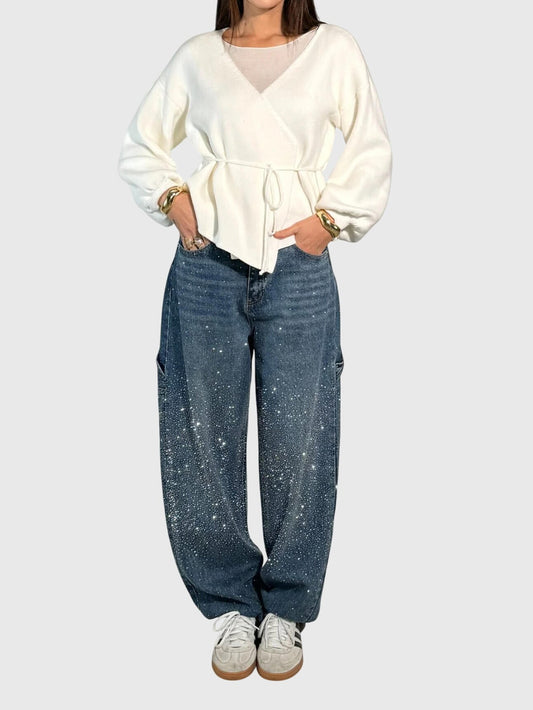 Relaxed Sparkle Detail Everyday Jeans