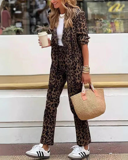Bold Print Jacket and Pants Set