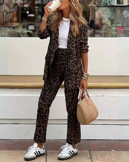 Bold Print Jacket and Pants Set