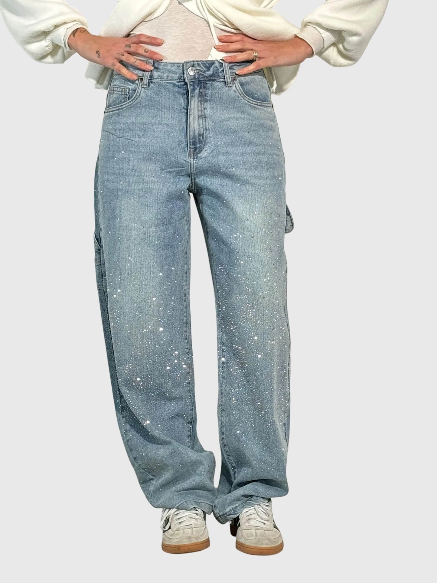 Relaxed Sparkle Detail Everyday Jeans