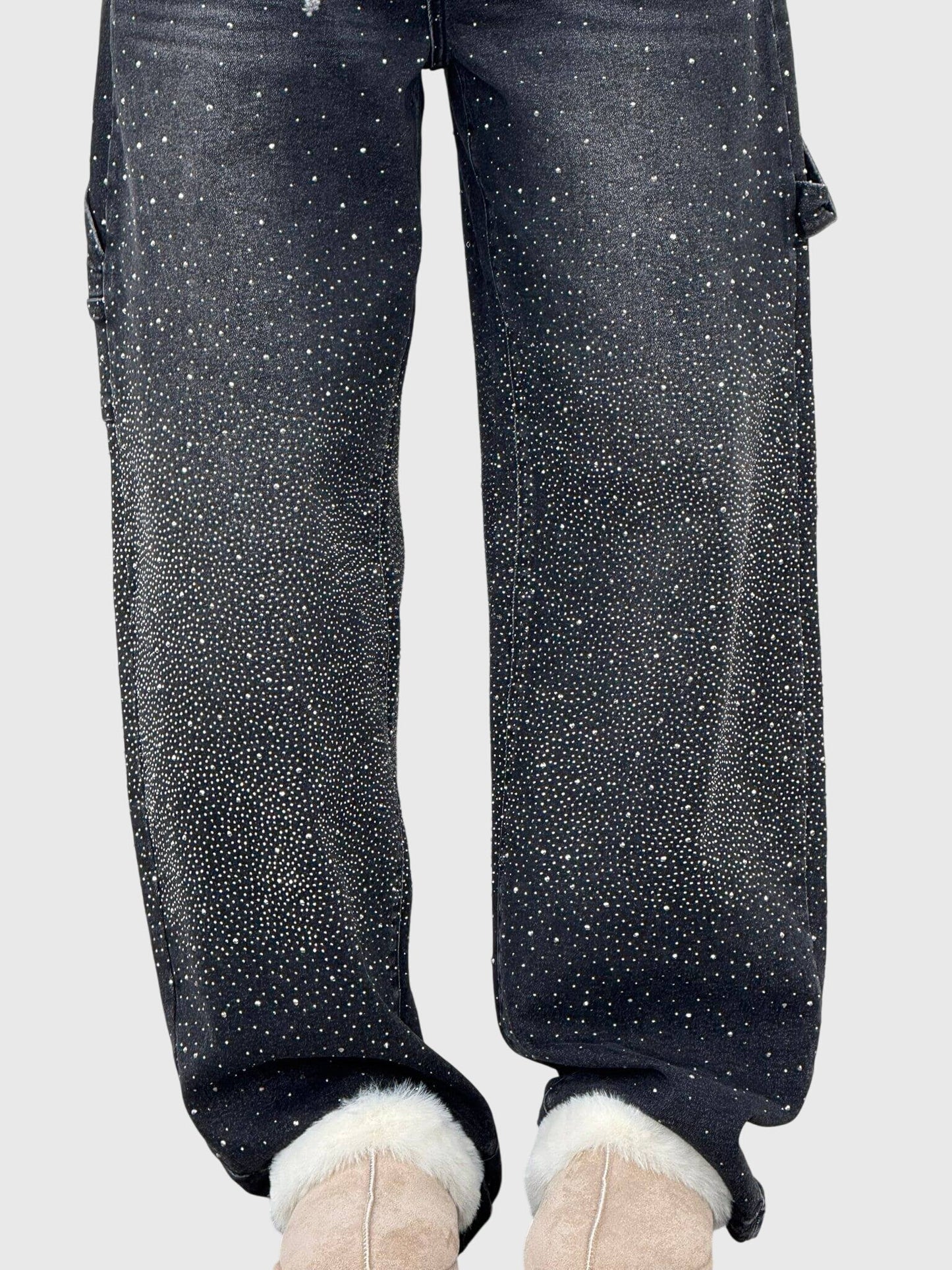 Relaxed Sparkle Detail Everyday Jeans
