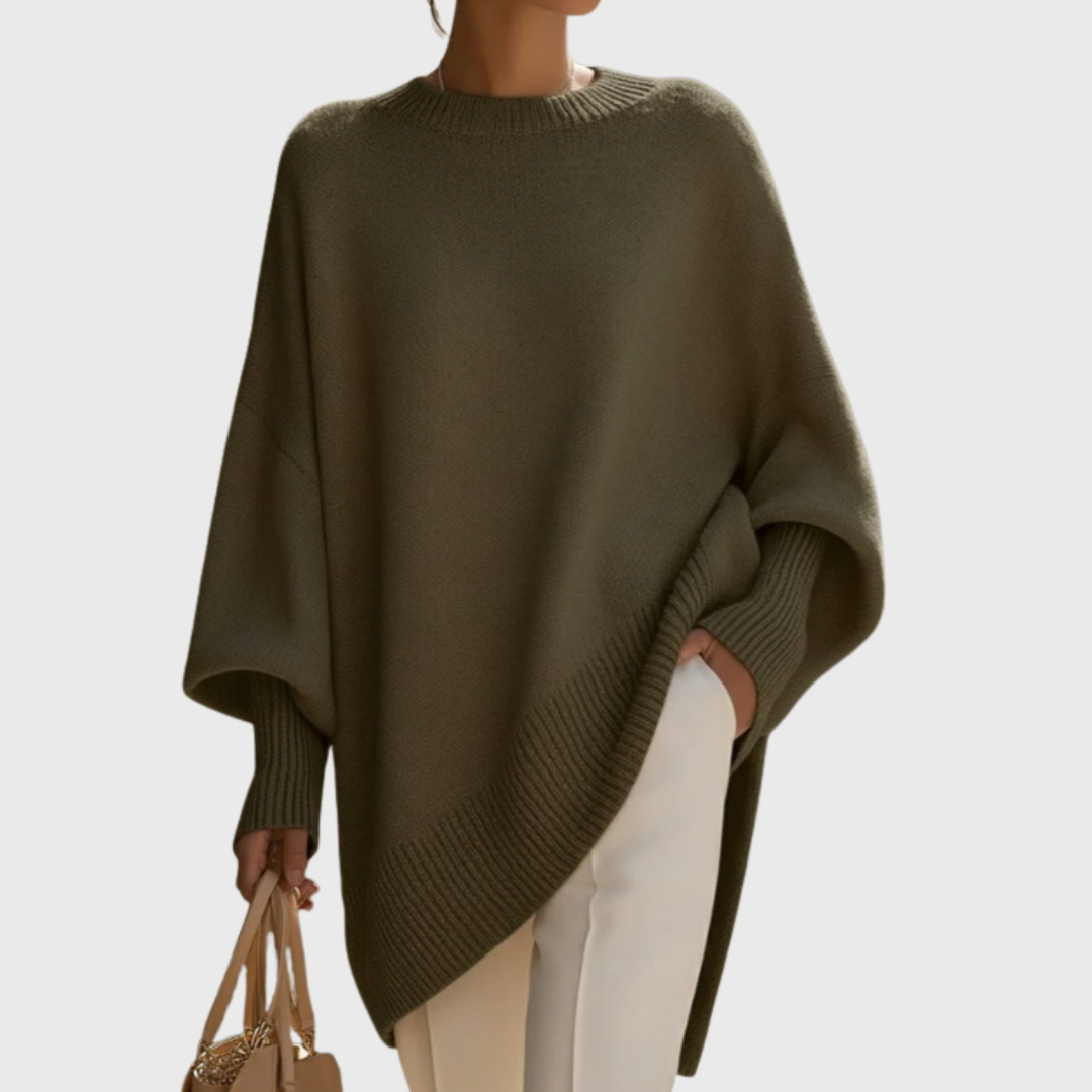 Relaxed Elegant Poncho-Style Sweater