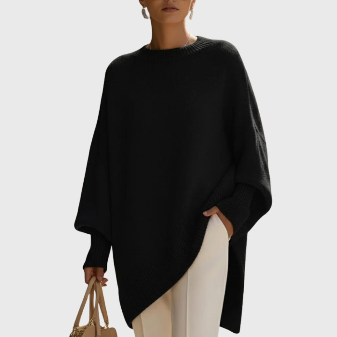 Relaxed Elegant Poncho-Style Sweater