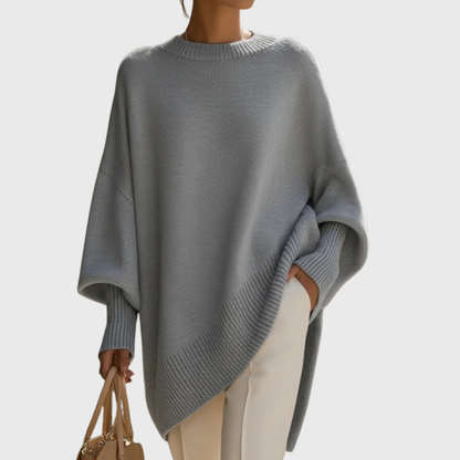 Relaxed Elegant Poncho-Style Sweater