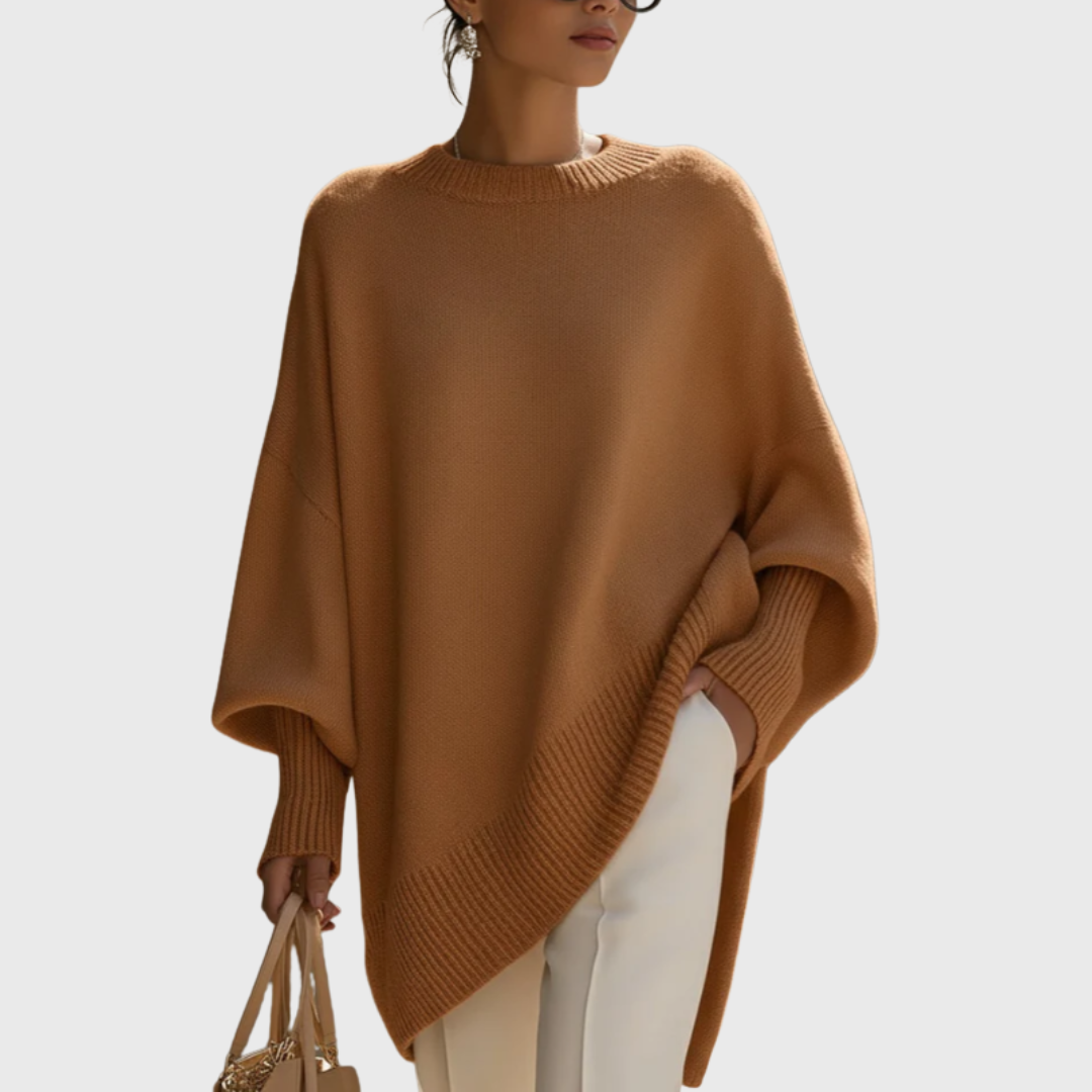 Relaxed Elegant Poncho-Style Sweater