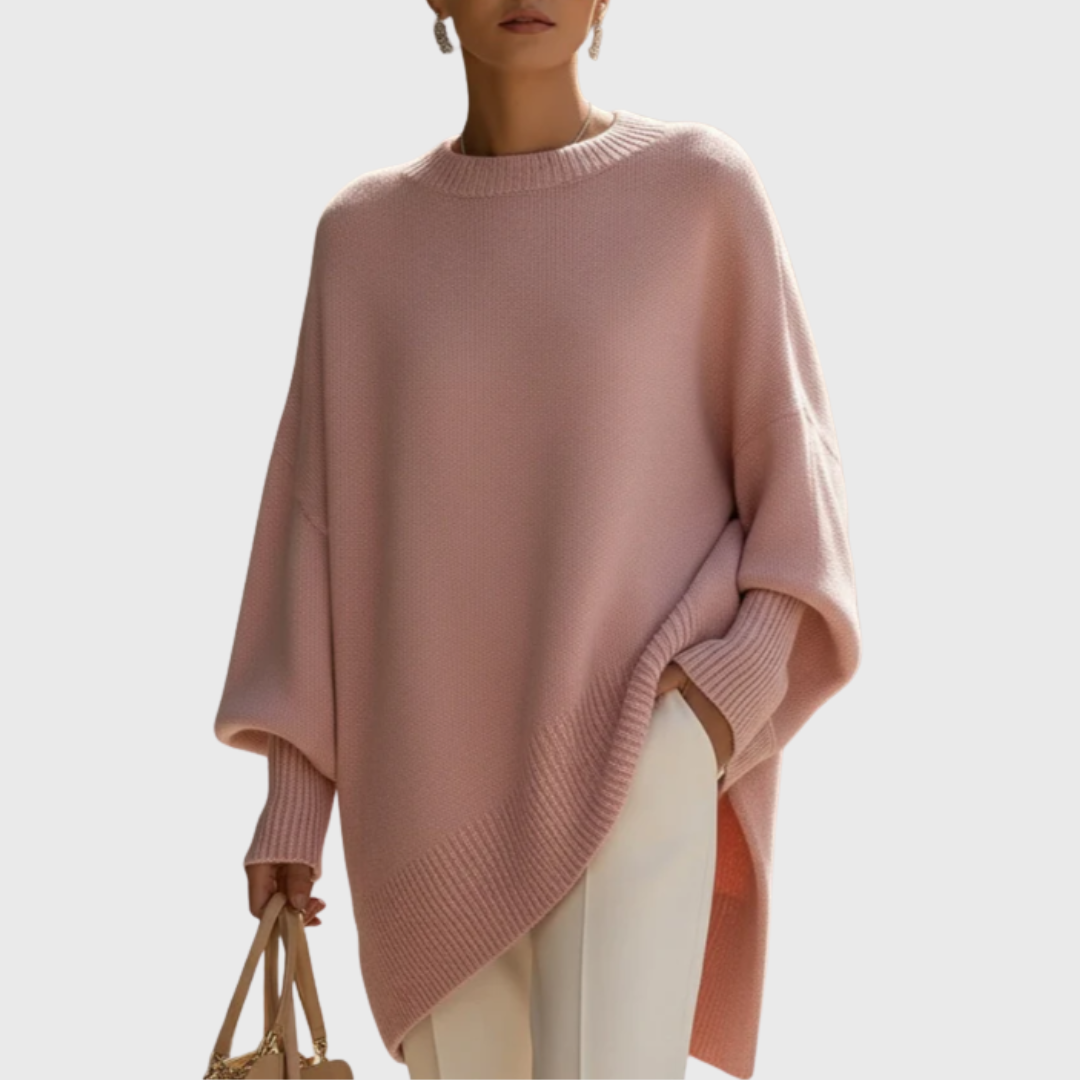 Relaxed Elegant Poncho-Style Sweater