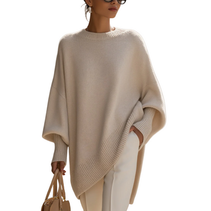 Relaxed Elegant Poncho-Style Sweater