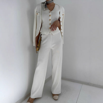 Three-Piece Ribbed Knit Styling Set