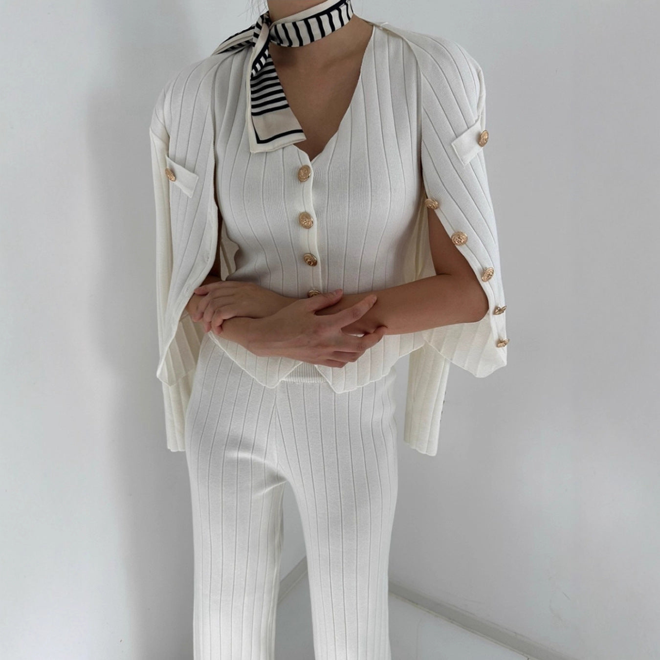 Three-Piece Ribbed Knit Styling Set