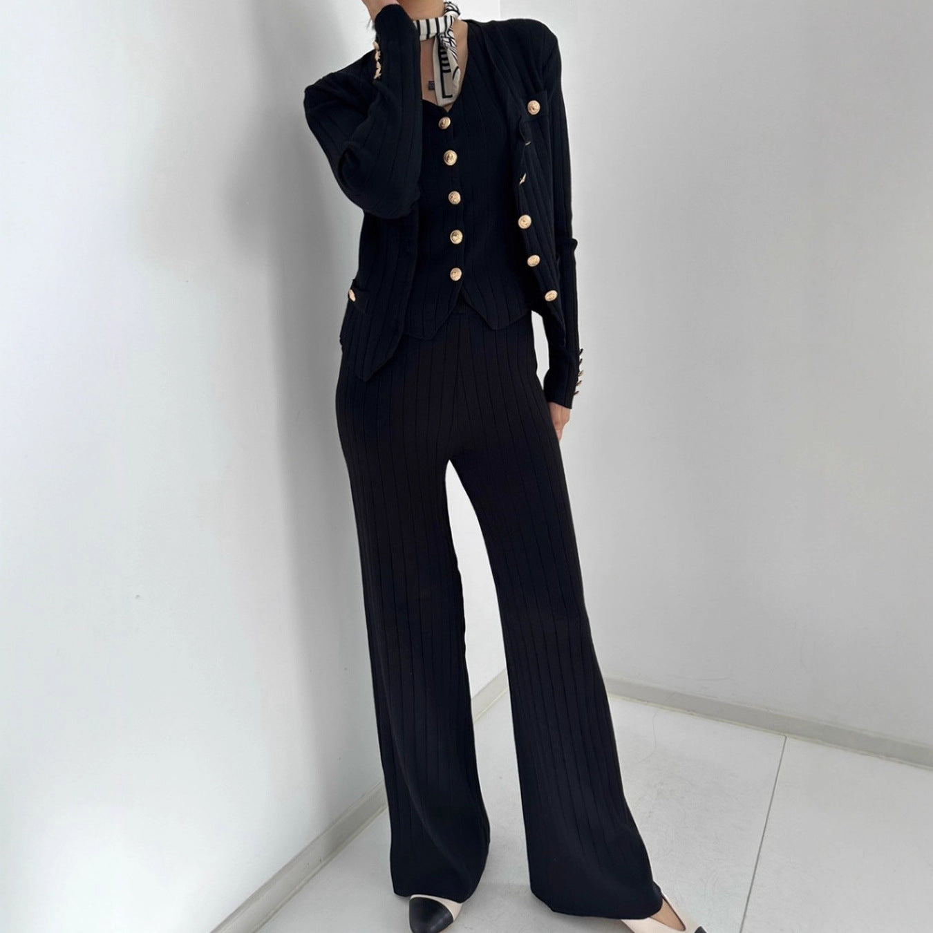 Three-Piece Ribbed Knit Styling Set