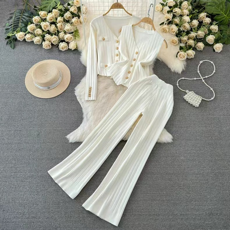 Three-Piece Ribbed Knit Styling Set