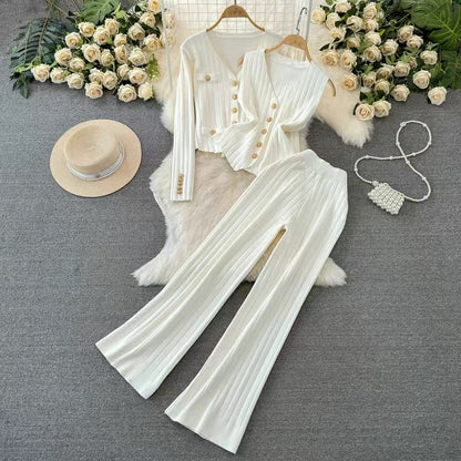 Three-Piece Ribbed Knit Styling Set