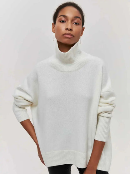 Relaxed Ribbed Turtleneck Sweater