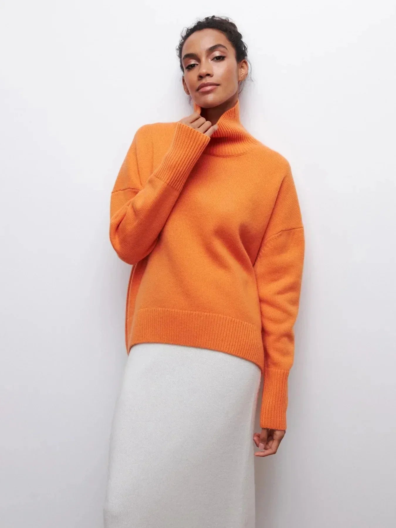 Relaxed Ribbed Turtleneck Sweater