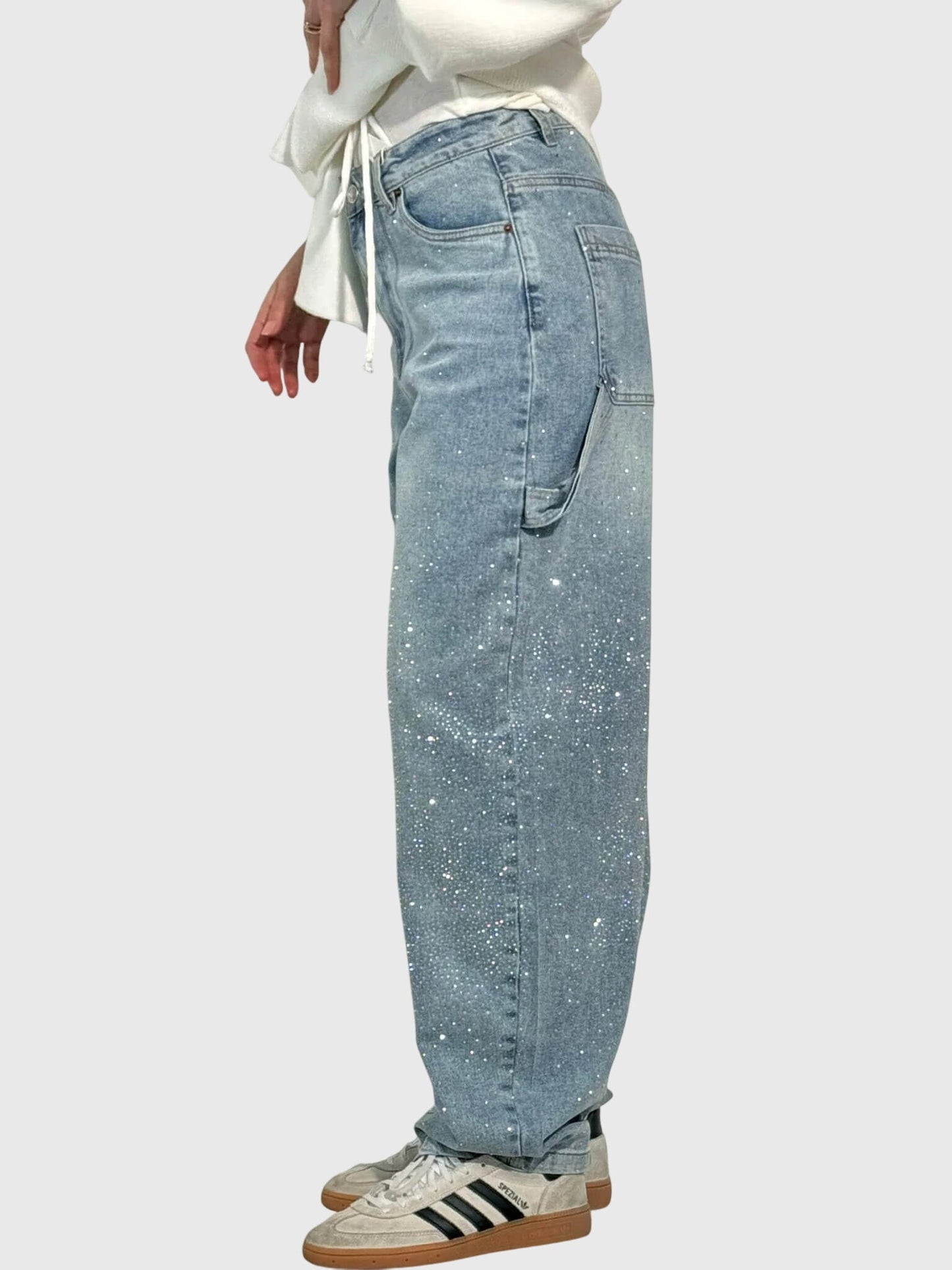 Relaxed Sparkle Detail Everyday Jeans