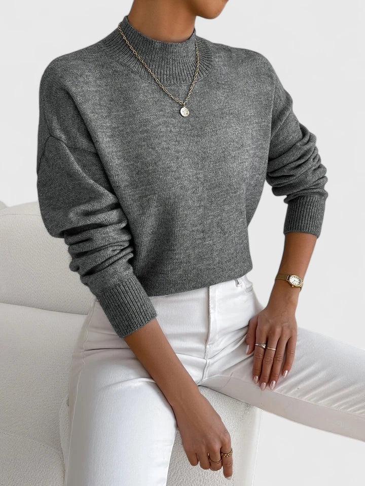 Soft Mock Neck Knit Sweater