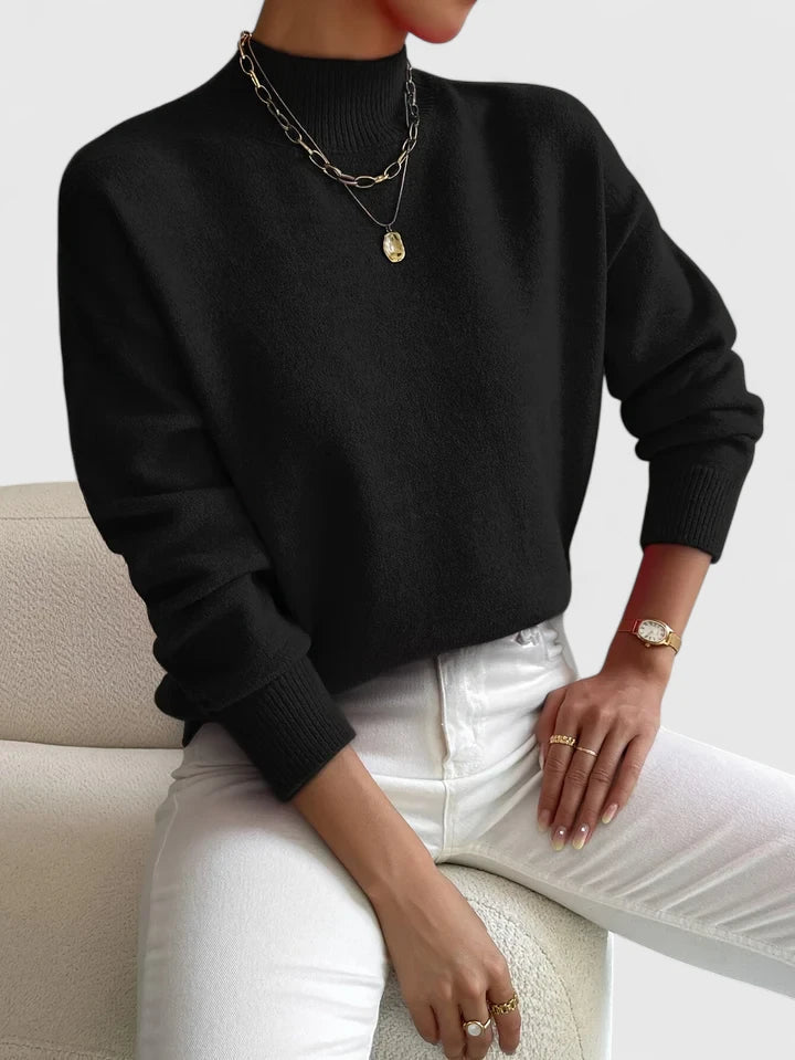 Soft Mock Neck Knit Sweater