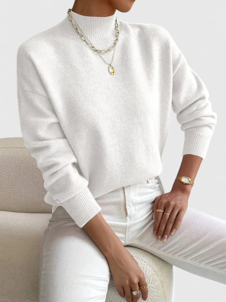Soft Mock Neck Knit Sweater